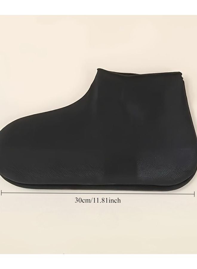 مجموعتان من أغطية الأحذية السوداء مقاومة للماء ومضادة للانزلاق متينة ومرنة وسهلة التنظيف للرجال والنساء - Image 4