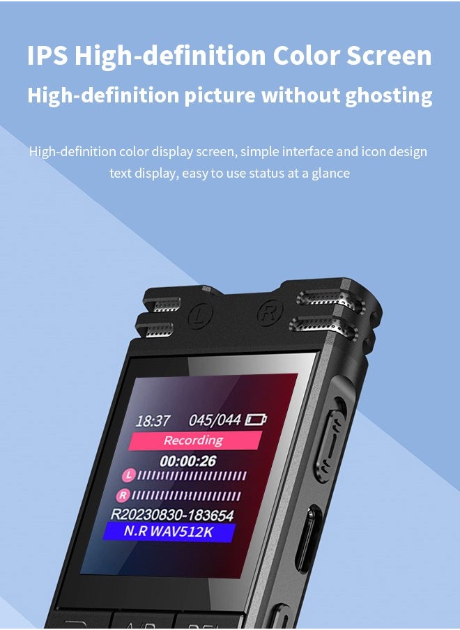 Voice recorder mic with Playback Function,32GB Digital Voice Recorder Audio Recording Device,Voice Activated Recorder with Noise Reduction Functionn,A-B Repeat,Mp3 Player for Lectures Meeting/Classe