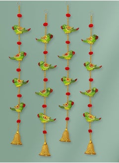 Generic JH Gallery Plastic Handmade Parrot Bells Decorative Lines Door Hanging Wall Hanging (Pack Of 4)  - Image 4