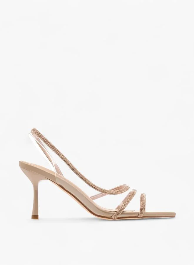 فلورا بيلا من شو إكسبرس صنادل نسائية بحزام خلفي وكعب ستيليتو مزخرف