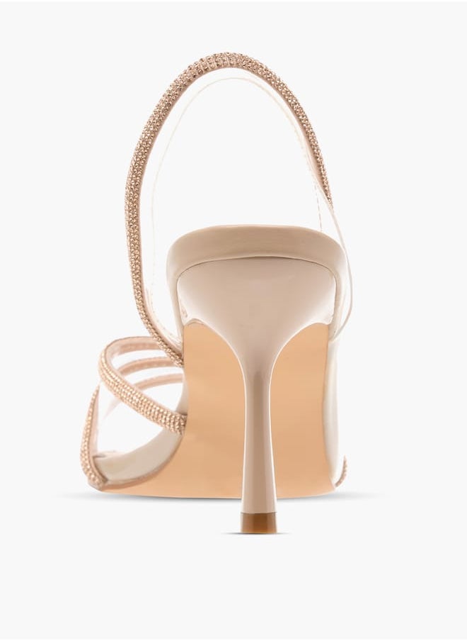 Flora Bella By Shoexpress Women Embellished Slingback Sandals with Stiletto Heels  - Image 5