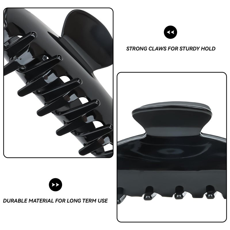 ACO-UINT 2 Pack Hair Claw Clips for Women Acrylic Claw Clips for Thick Hair Non-slip Clip for Hair Large Claws Hair Accessories for Women Girlsï¼ˆBlack&Whiteï¼‰ - Image 3