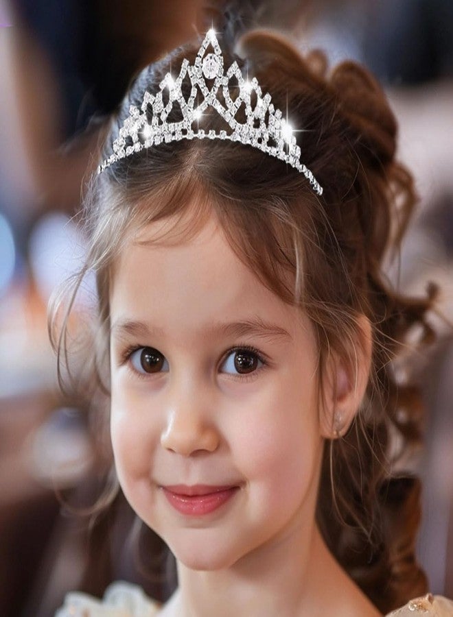 Kilshye Rhinestone Tiara Headband Silver Crystal Princess Tiaras Birthday Crown Headdress for Girls - Image 2