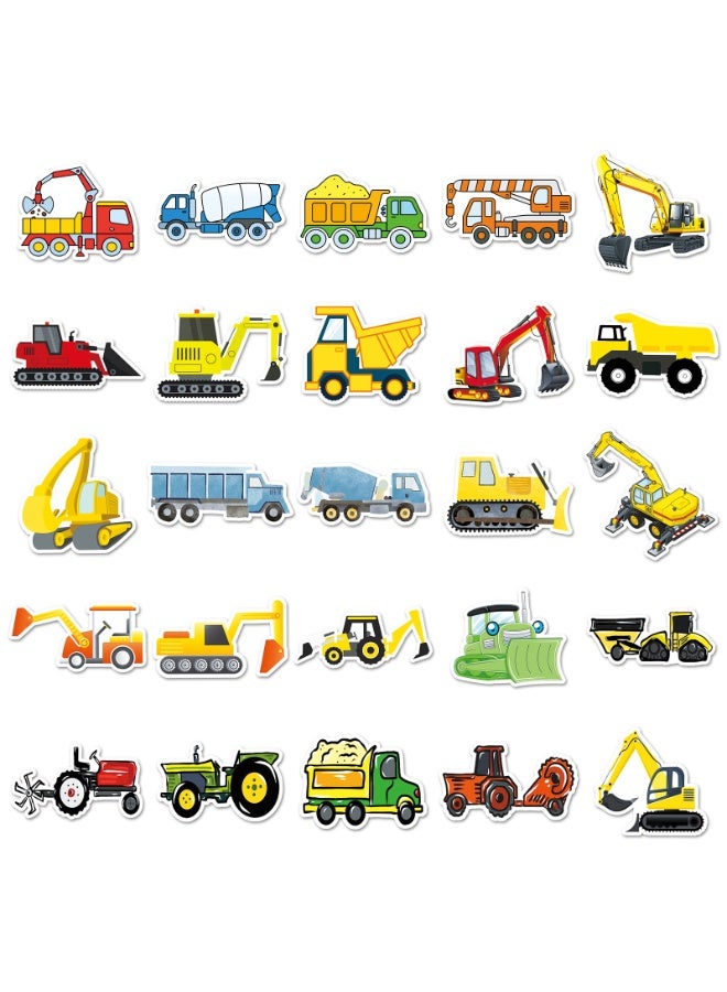 VTERLY 50PCS Construction Vehicles Stickers for Kids, Waterproof DIY Laptop Water Bottle Scrapbook Crafts Supplies - Image 3