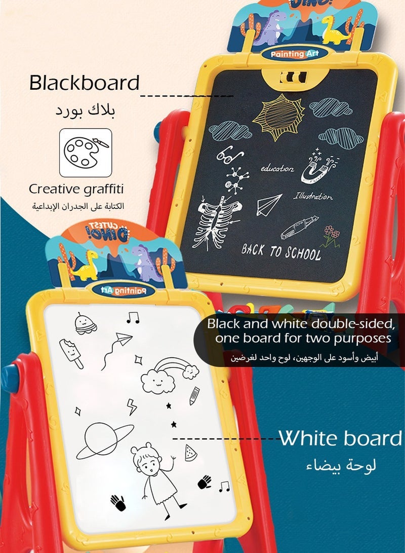 GUDOO Carton Kids Art Easel,Available on Both Sides,Clean and Dust-Free,Standing Magnetic Drawing Board - Image 5