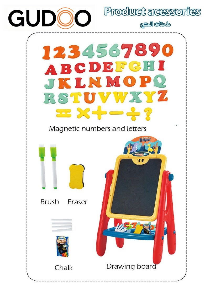 GUDOO Carton Kids Art Easel,Available on Both Sides,Clean and Dust-Free,Standing Magnetic Drawing Board - Image 2