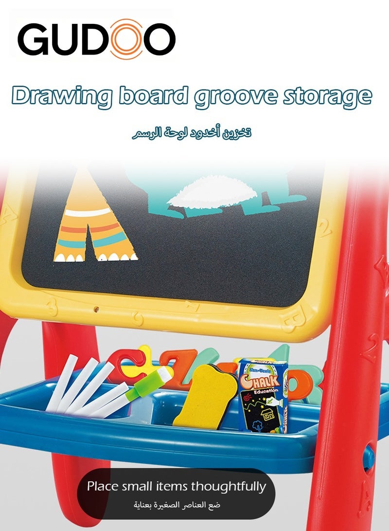 GUDOO Carton Kids Art Easel,Available on Both Sides,Clean and Dust-Free,Standing Magnetic Drawing Board - Image 4