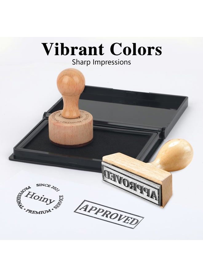 Hoiny Black Stamp Pad, 4 x 2.5 Inch Premium Quality Ink Pad for Stamps, All-Purpose Felt Pad for Office and Crafting, Works with Rubber and Clear Stamps - Image 3