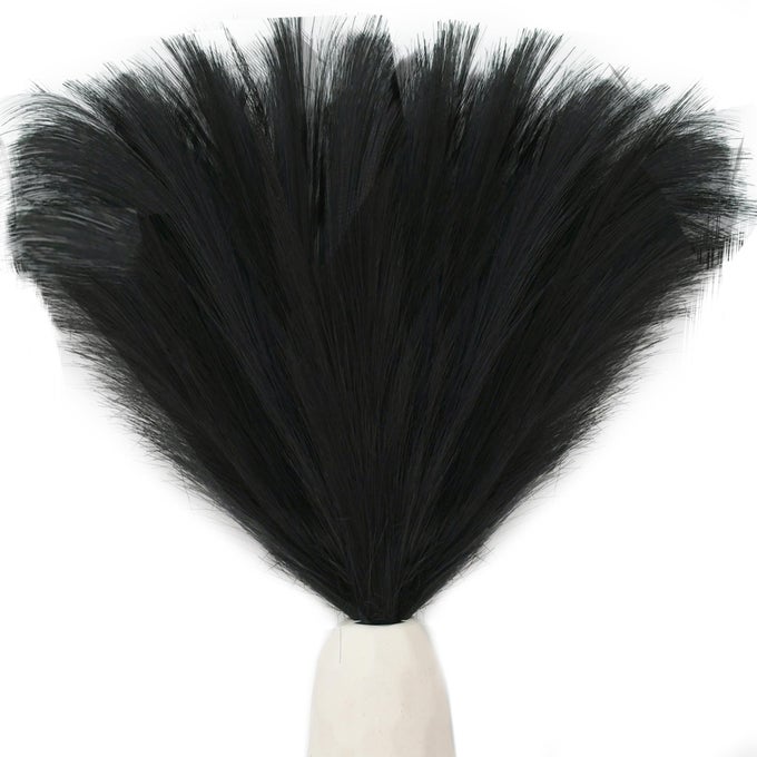 MANDYS BLACK SILK PAMPAS GRASS BOUQUET 20 STEMS 177IN FLUFFY ARTIFICIAL PAMPAS WITH BENDABLE STEMS FOR VALENTINES DAY AND NEW YEAR DECORATIONS WEDDING CENTERPIECE HOME BOHO DCOR
