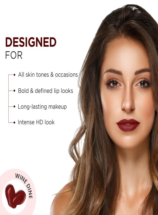 Oshea Skin Perfect HD LIQUID LIP COLOR High Definition & Ultra Pigmented Enriched with Vitamin -E (2.6 ML (Pack of 1), WINE & DINE -06) - Image 2