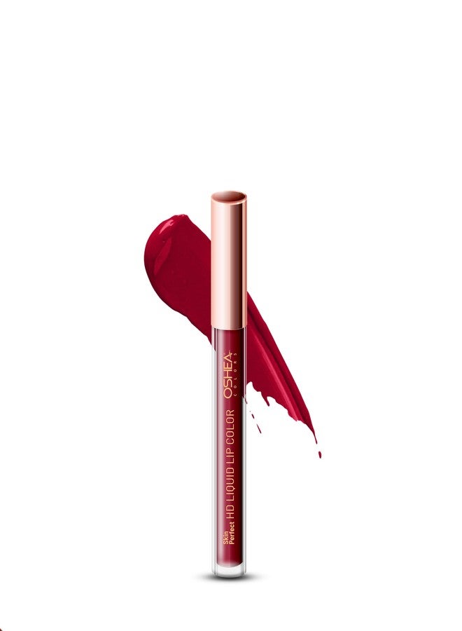 Oshea Skin Perfect HD LIQUID LIP COLOR High Definition & Ultra Pigmented Enriched with Vitamin -E (2.6 ML (Pack of 1), WINE & DINE -06) - Image 1