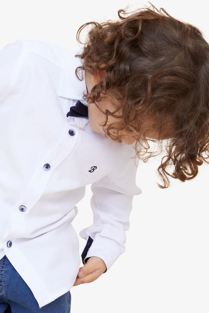 Breeze Boy's Shirt with Bow Tie, Age 3-7, White