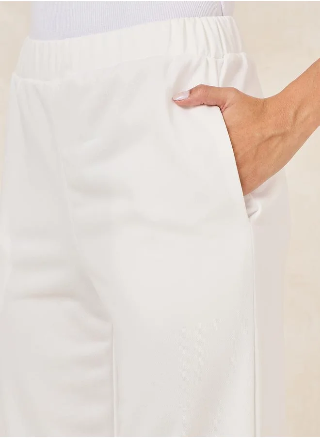 Styli Wide Leg Joggers with Side Seam Slit