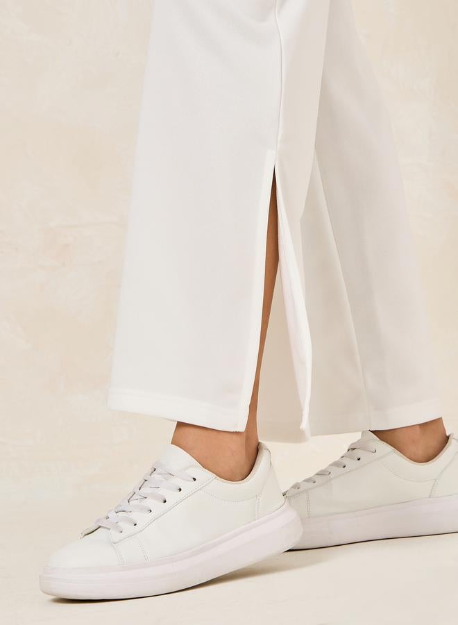 Styli Wide Leg Joggers with Side Seam Slit  - Image 4