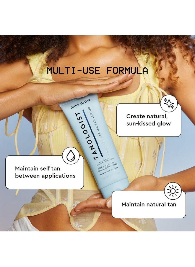 Tanologist Firming Daily Glow - Medium/Dark - Toning & Firming Gradual Tan Lotion - Natural, Sun Kissed Glow - Daily Tanning Lotion with Caffeine, Squalane & Grapeseed Oil - 8.45 fl oz - Image 3