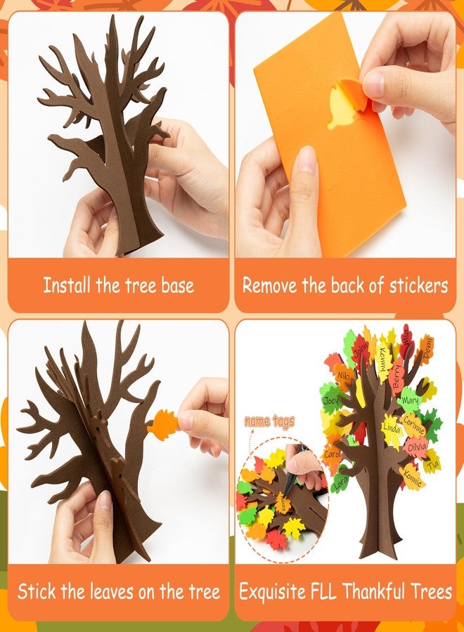 CY2SIDE 12PCS Fall Thankful Trees Foam Craft Kits Make Your Own DIY Thanksgiving Trees Decorations Thankful Craft Supplies Home School Fun Activities for Kids Gratitude Tree DIY Fall Foam Craft Kit - Image 4