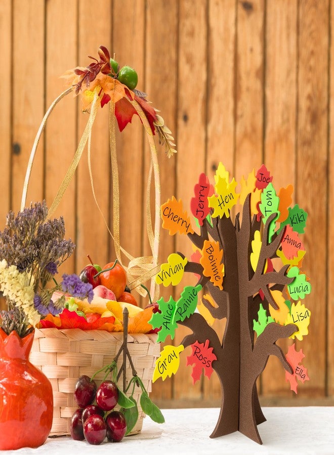 CY2SIDE 12PCS Fall Thankful Trees Foam Craft Kits Make Your Own DIY Thanksgiving Trees Decorations Thankful Craft Supplies Home School Fun Activities for Kids Gratitude Tree DIY Fall Foam Craft Kit - Image 2