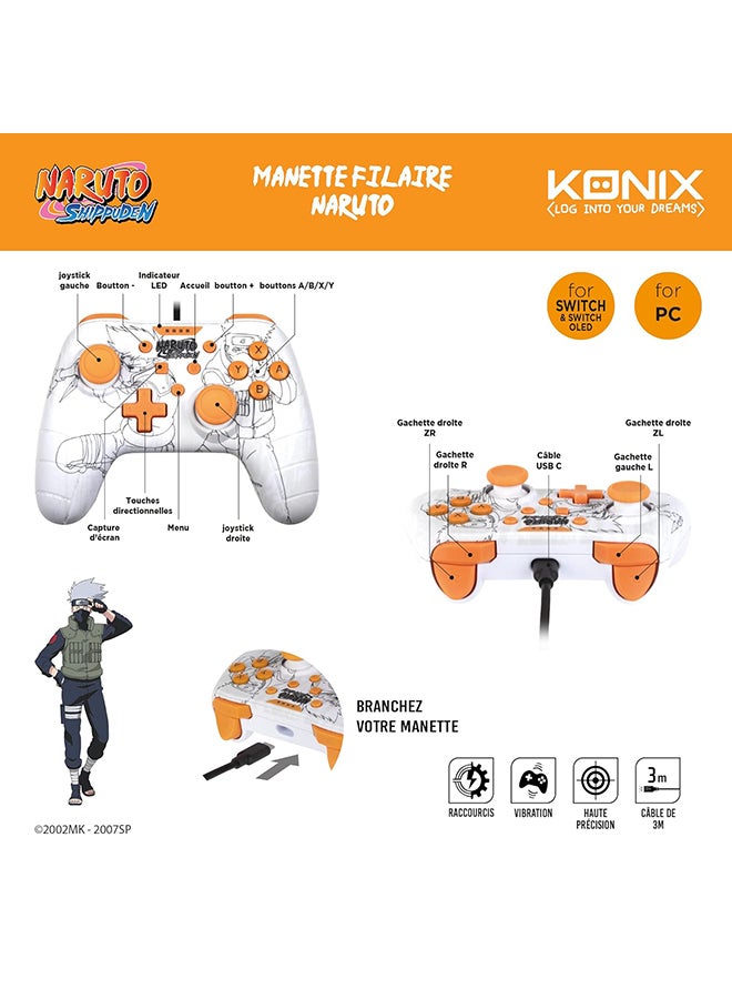 KONIX Naruto White Wired Nintendo Switch Controller - Image 5