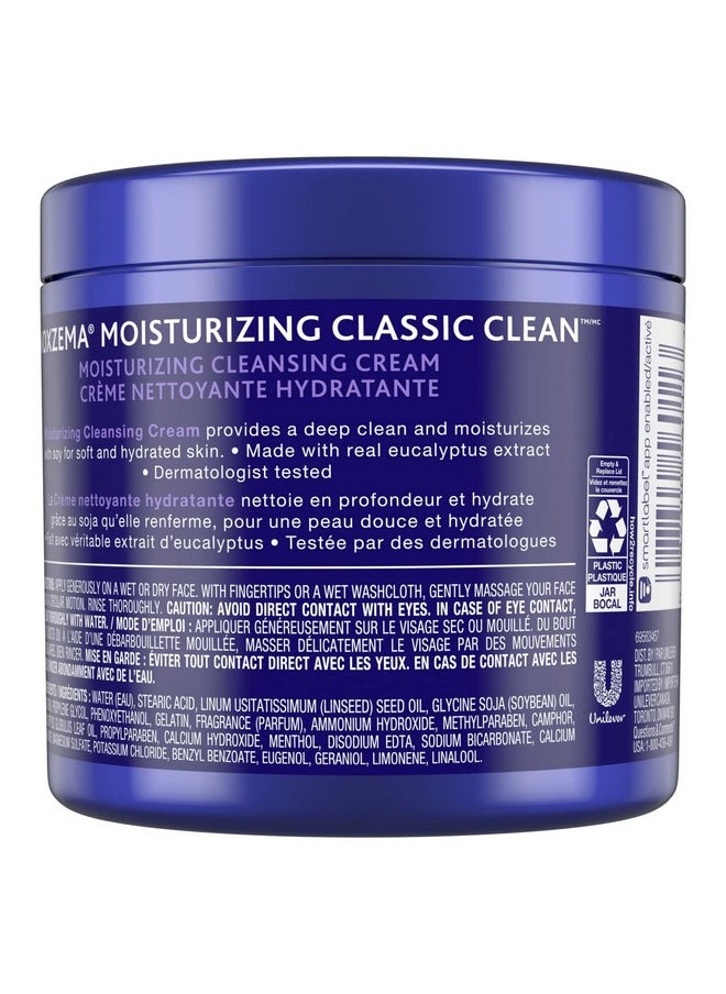 Noxzema - Noxzema Classic Clean Original Deep Cleansing Cream for Soft & Smooth Skin - Real Eucalytpus Extract Noxzema Moisturizing Cleansing Cream Face Wash, 12 Oz Ea (Pack of 4) - Image 1