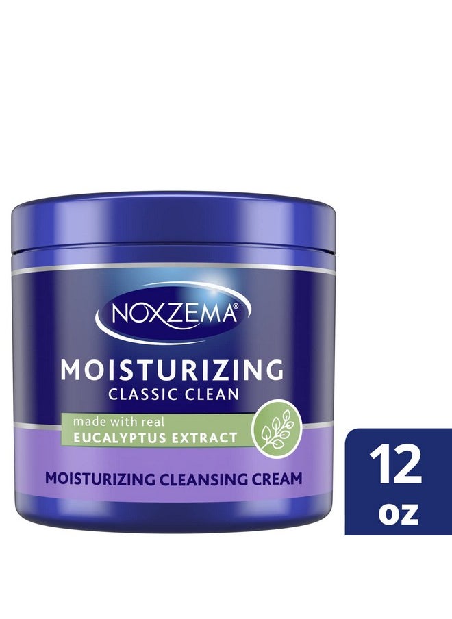 Noxzema - Noxzema Classic Clean Original Deep Cleansing Cream for Soft & Smooth Skin - Real Eucalytpus Extract Noxzema Moisturizing Cleansing Cream Face Wash, 12 Oz Ea (Pack of 4) - Image 1