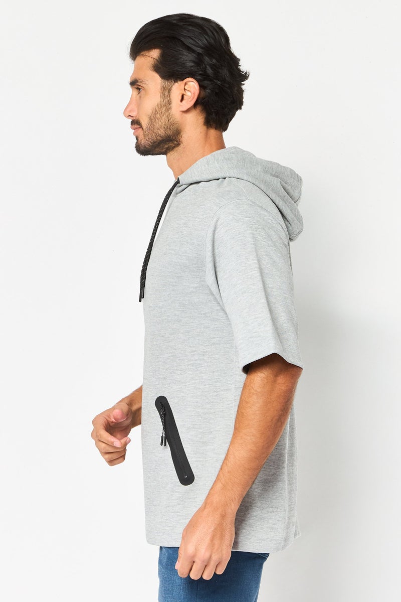 Celio هودي للرجال مع حبل سحب، رمادي - Image 2