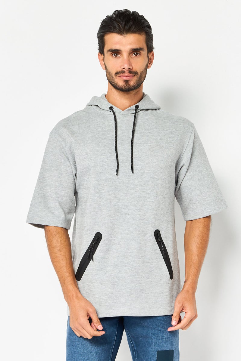 Celio هودي للرجال مع حبل سحب، رمادي - Image 1