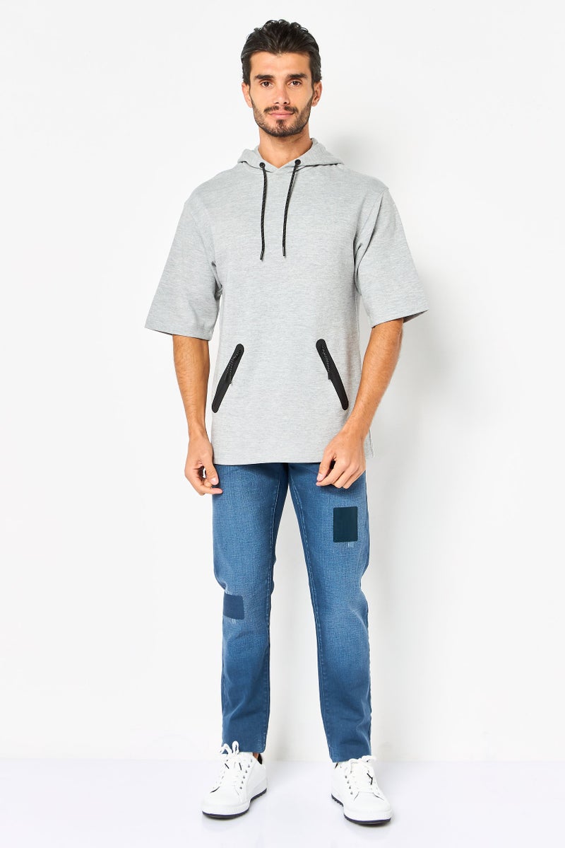 Celio هودي للرجال مع حبل سحب، رمادي - Image 3