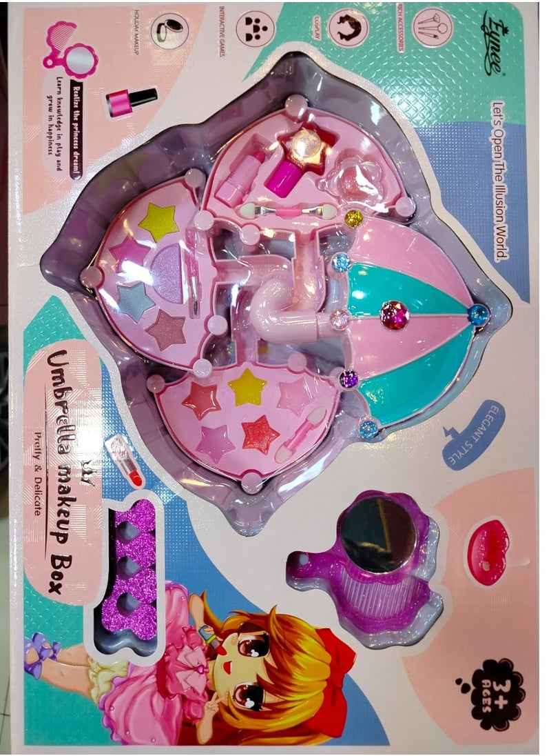 Eynee Unleash Your Little Princess's Glamour! The Enchanting Umbrella Makeup Set for Safe and Creative Play!  - Image 1