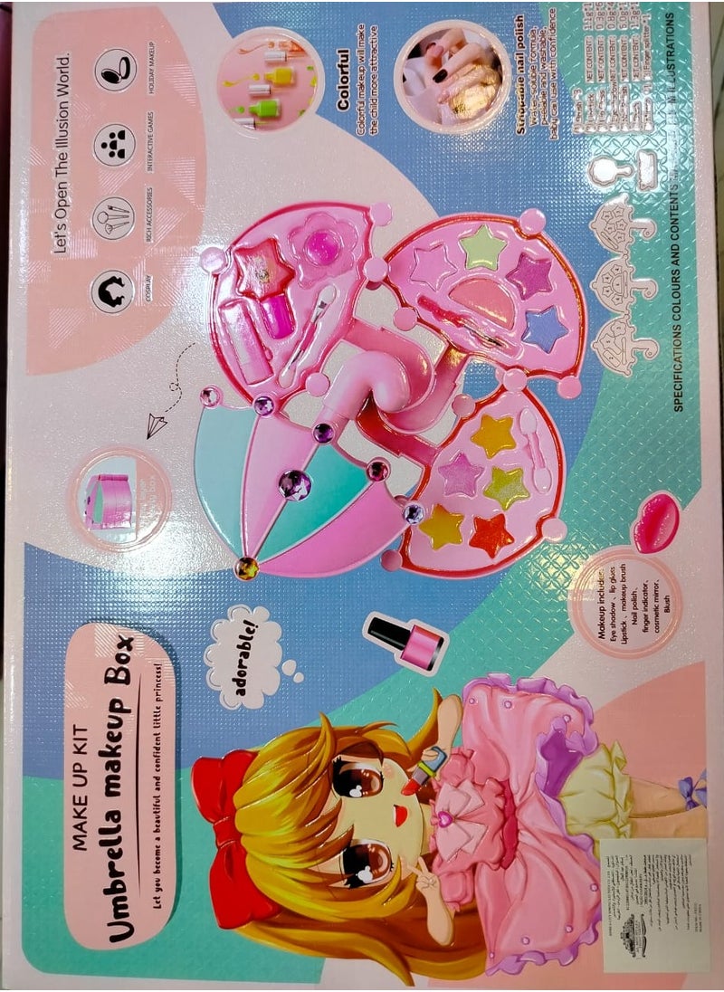 Eynee Unleash Your Little Princess's Glamour! The Enchanting Umbrella Makeup Set for Safe and Creative Play!  - Image 4