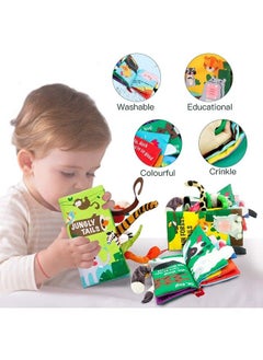 beiens Baby Books Toys Baby Books 0 6 Months Touch And Feel Cloth Crinkle Soft Books Toys For 0 3 6 12 18 Months Infant Newborn Baby Boy Girl Shower Gifts Set Sensory Learning Stroller Toys (3Pcs)  - Image 4
