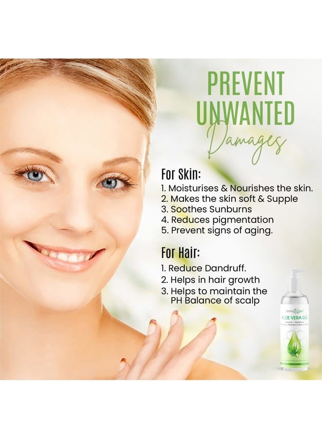 dermaxgen Aloe Vera Gel - Organic 100% Pure Aloe + Witch Hazel + Vitamin C + Vitamin E - Skin Soothes, Moisture And Repair Formula, Nutrients Rich And Cold Pressed - 16 FL OZ / 480 ML - Image 5
