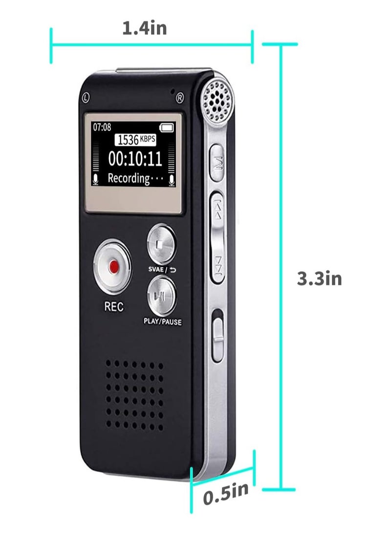 Digital Voice Recorder 16GB Recorder with Lecture Playback - USB Rechargeable Recorder Upgrade Compact Recording Device - Image 5