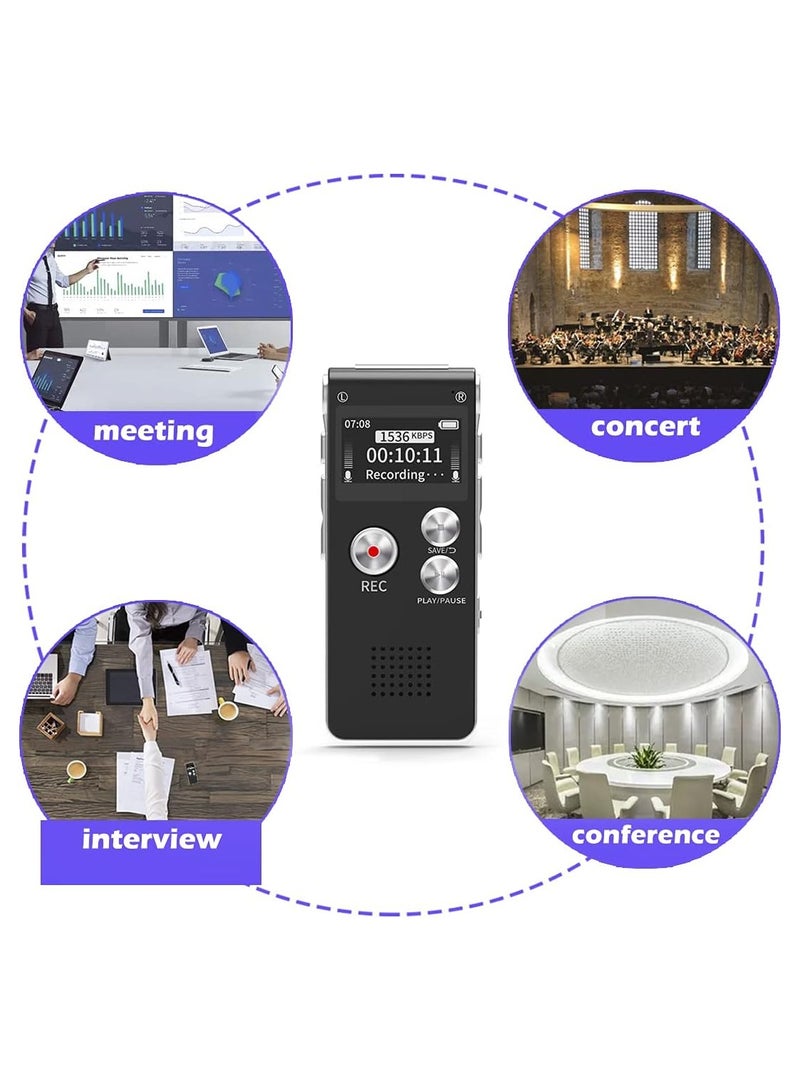 Digital Voice Recorder 16GB Recorder with Lecture Playback - USB Rechargeable Recorder Upgrade Compact Recording Device - Image 3