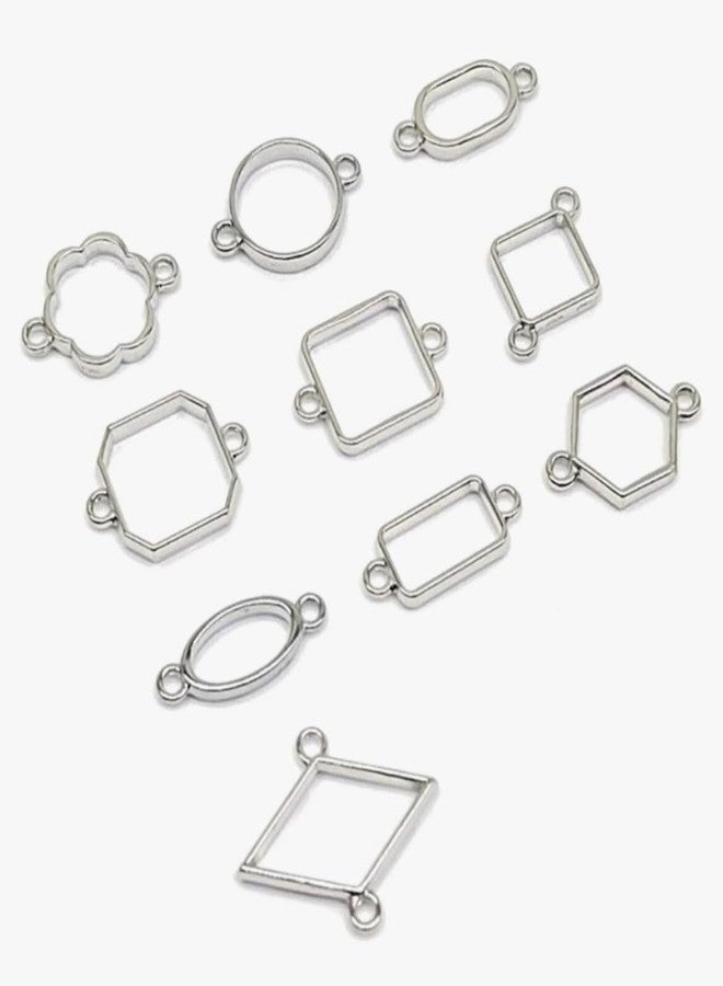IRIKA rakhi Bezels for Pendants, Rakhi, Earrings, DIY Crafts (Pack of 10, Silver Coated, Made in India) - Image 4