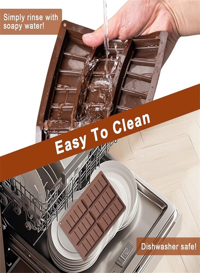 Chocolate Bar Mold, Non-Stick Chocolate Molds with 100pcs Storage Bags, Silicone Rectangle Deep Chocolate Bar Mold for Milk Chocolate Bar,Dubai Chocolate Bar Pistachio - Image 4