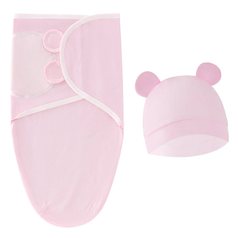 Bluejw Baby Swaddle Wrap with Hat Set - Soft Cotton Swaddle Blanket for Newborn Infant Sleep (Swaddlers) - Image 1