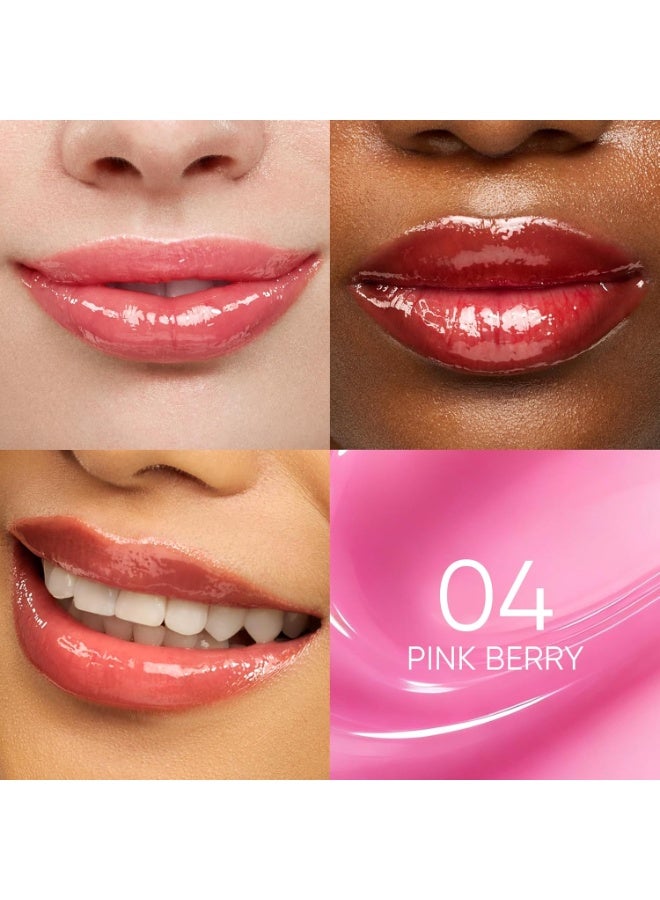 SKINTIFIC Peptide Brightening Lip Serum, Hydrating & Plumping Tinted Lip Gloss, Moisturizing Lip Balm with Polypeptides & Squalane for Glossy Sheer, Smooth Lips 04 Pink Berry - Image 2