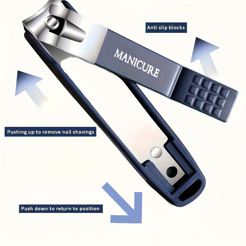 Light Green 3 in 1 Anti Splash Nail Clipper Set Portable Large Nail Clippers for Men Women Home Use Manicure Kit - Image 2