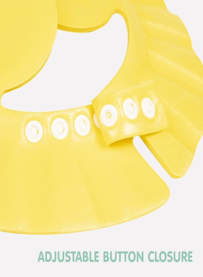 BabyMoo قبعة استحمام ناعمة قابلة للتعديل للأطفال، مزودة بواقٍ للرأس لغسل الشعر أثناء الاستحمام، لحماية الأطفال الصغار والرضع والأطفال - أصفر - Image 4