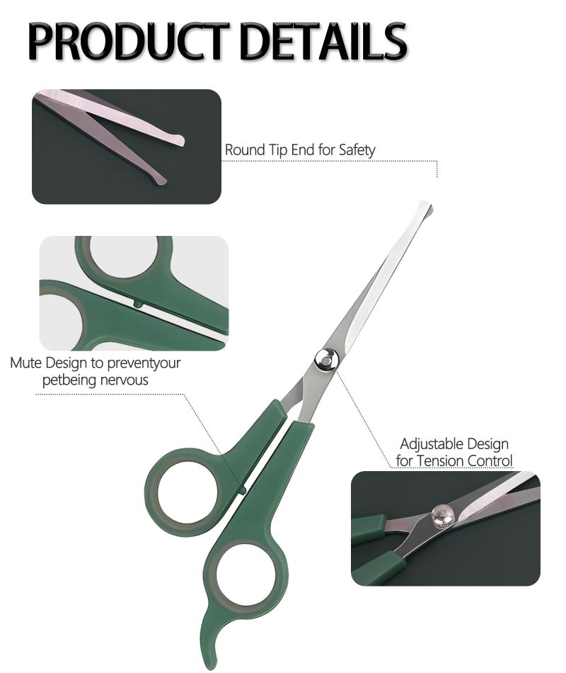 VayuSrot 5-Piece Dog Grooming Kit, Pet Grooming Kit with Dog Grooming Scissors, Hair Cutting Scissors for Long and Short Hair, Dog Trimmer Perfect for Home Pet Grooming and Styling - Image 3