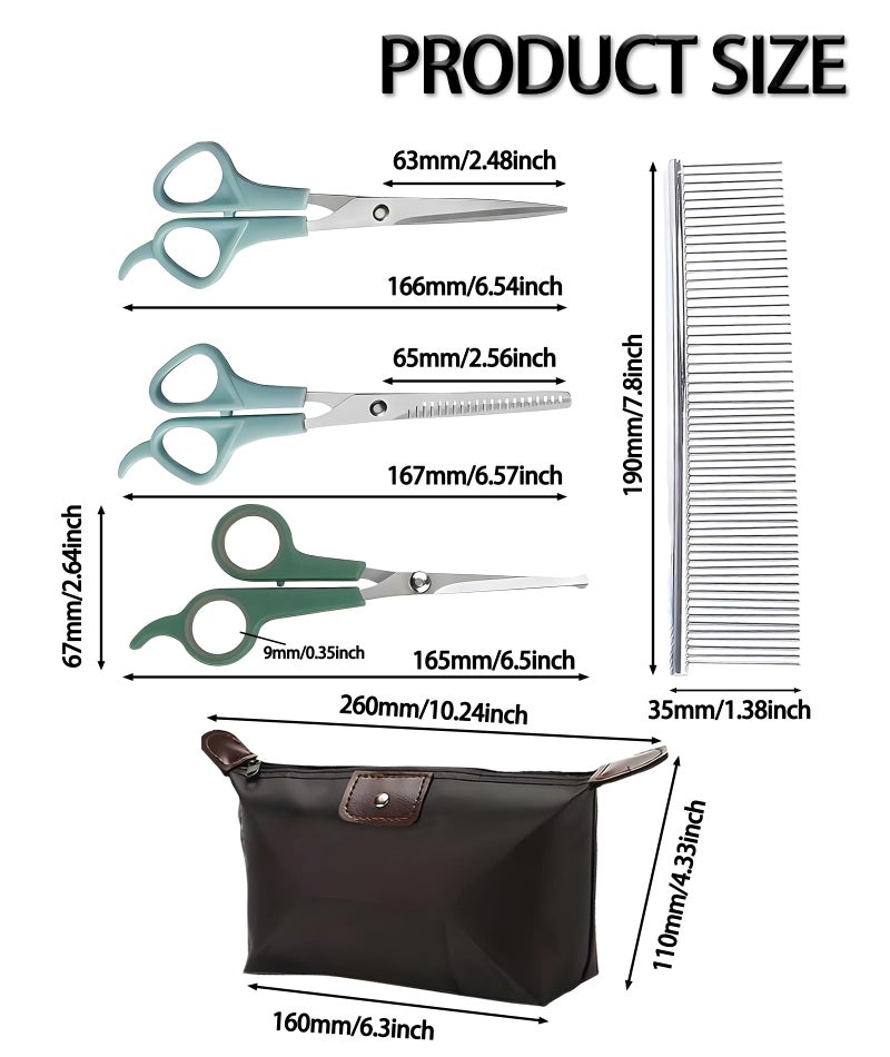 VayuSrot 5-Piece Dog Grooming Kit, Pet Grooming Kit with Dog Grooming Scissors, Hair Cutting Scissors for Long and Short Hair, Dog Trimmer Perfect for Home Pet Grooming and Styling - Image 2