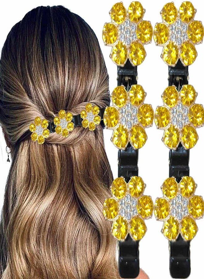 Outyua Sparkling Crystal Stone Braided Hair Clip Rhinestone Hair Clips for Women 2Pcs - Image 1
