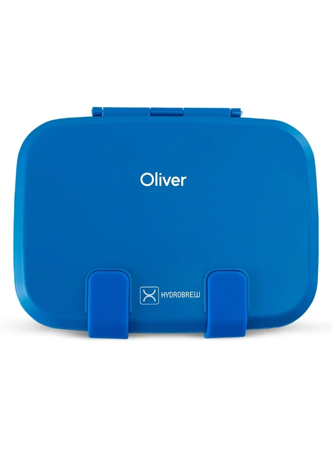 هيدروبرو Hydrobrew Personalized Steel Core Bento Stainless Steel Lunch Box – 839ml, 2 Compartment- Midnight Wave