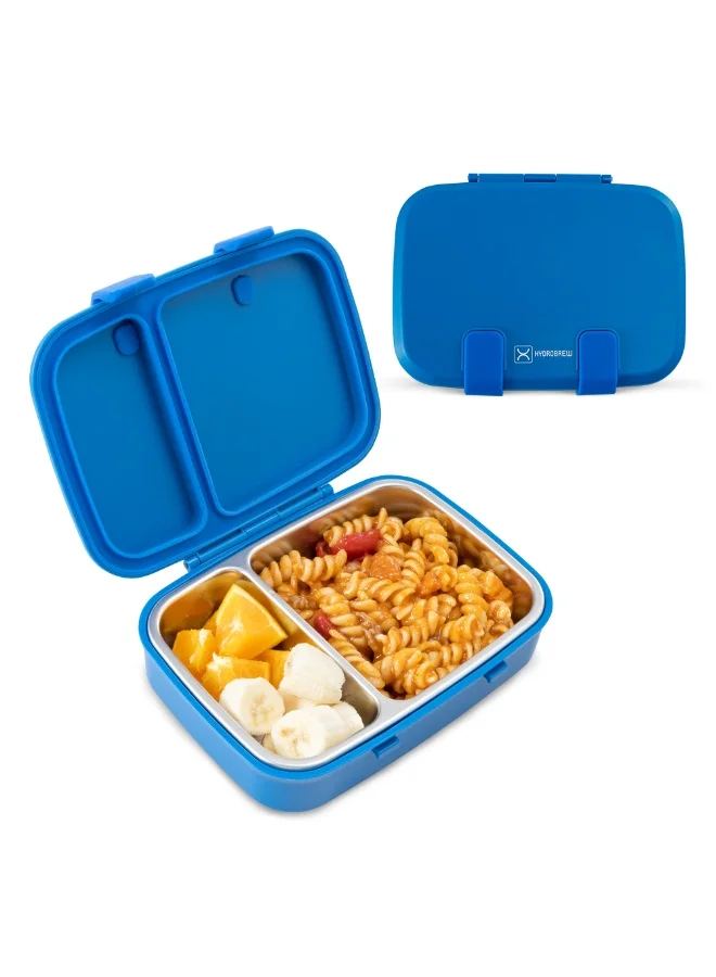 هيدروبرو Hydrobrew Personalized Steel Core Bento Stainless Steel Lunch Box – 839ml, 2 Compartment- Midnight Wave