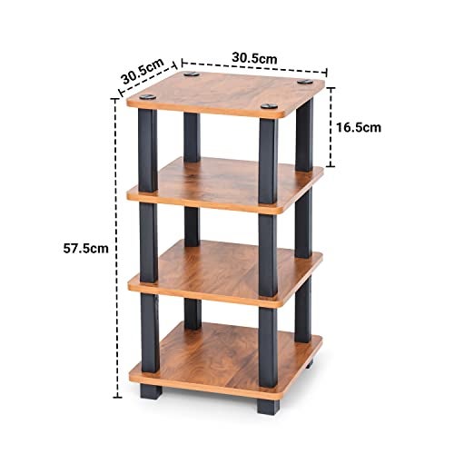 Livzing Turn N Tube 4 Tier Wooden Spice Rack - Countertop Storage for Kitchen Shelves - Bedside Table for Living Room, Bedroom - End Sofa Table - Multipurpose Storage Shelves - Image 2