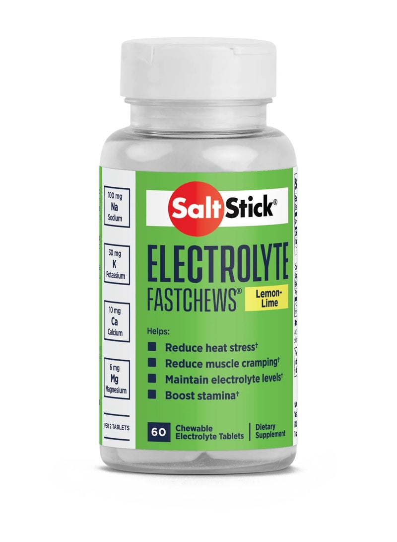 سولت ستك عصا الملح بالكهرباء سريعة المضغ بالليمون والجير، 60 قرصًا قابلاً للمضغ بالكهرباء - Image 1