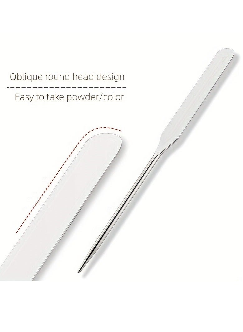 Generic Makeup Foundation Mixing Nail Palette - Stainless Steel Makeup Palette Tray Mixer with Foundation Cosmetic Spatula for Nail Art Palette Makeup Artist Must Haves  - Image 2