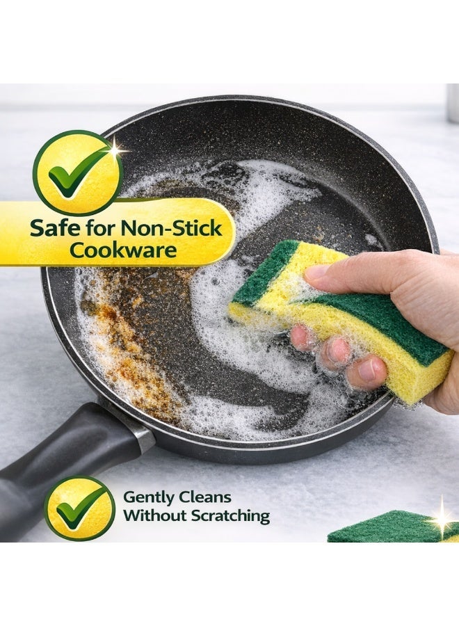 VELMORE Dual Action Kitchen Cleaning Sponge – Heavy Duty Scrub Pad with Soft Foam, Non-Scratch, High Absorbent Dishwashing Sponge, Strong & Durable – 3 PCS Value Pack - Image 5