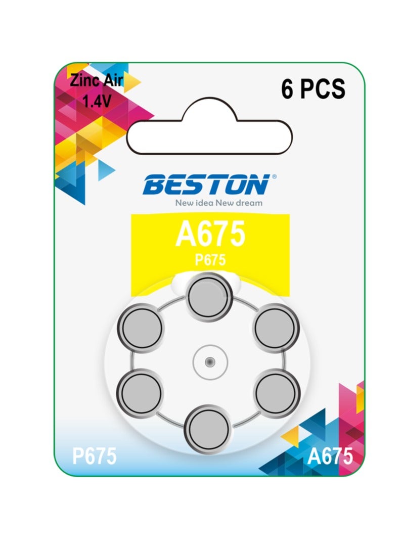 BESTON Hearing Aid Battery A675/P675 Beston Zinc Air 1.4V - Image 1