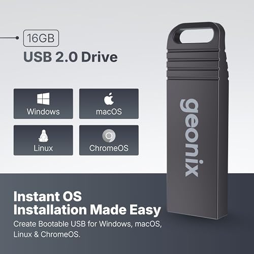 Geonix Pendrive 16GB, Metal USB 2.0 Flash Drive, Ideal for Data Transfer & Storage, 5 Years Warranty (Black) - Image 2